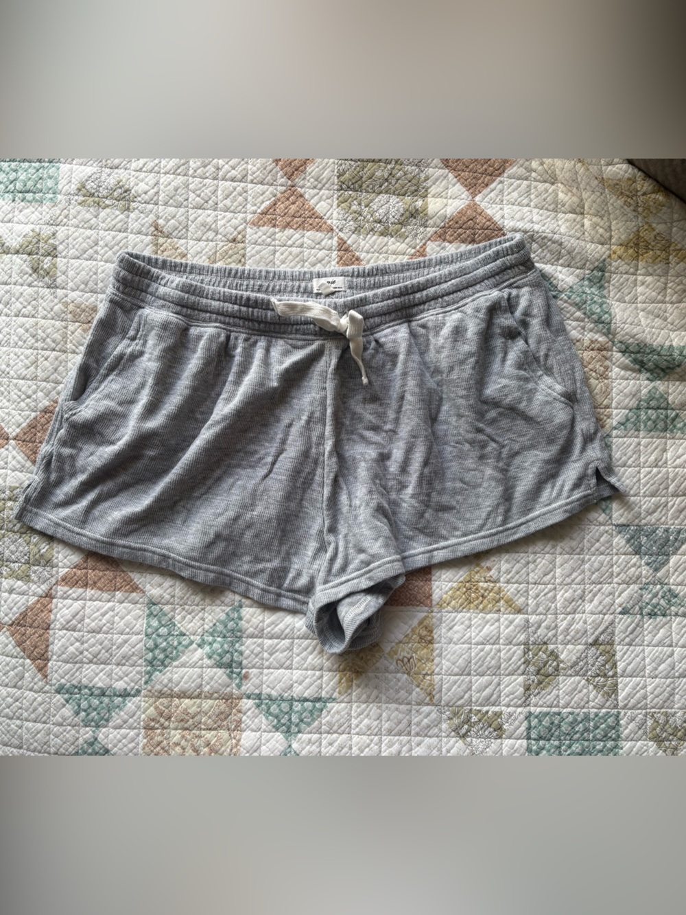 Women’s Gray Knit Drawstring Shorts